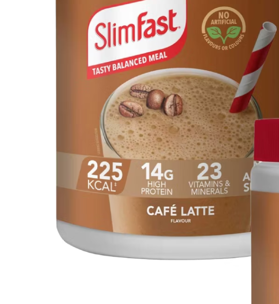 1159050	S33677 SLIMFAST POWDER SHAKES CAFE LATTE 16 SERVE 584G TUB