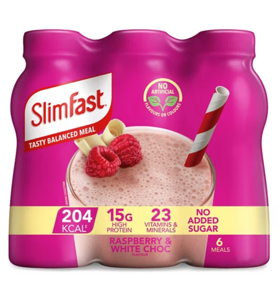 1144371	S33655 SLIMFAST READY TO DRINK SHAKES RASPBERRY WHITE CHOCOLATE MULTIPACK6X325ML